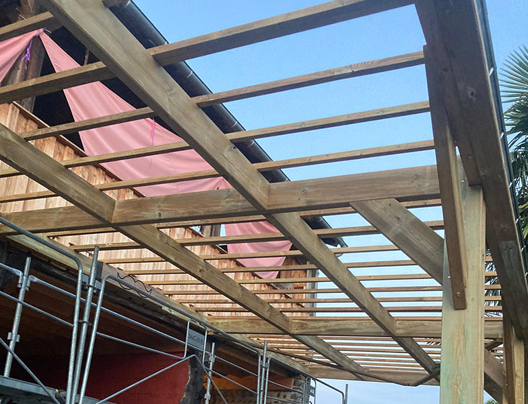 structure en bois de carport